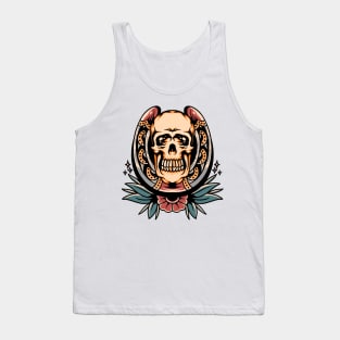 skull and horseshoe tattoo Tank Top